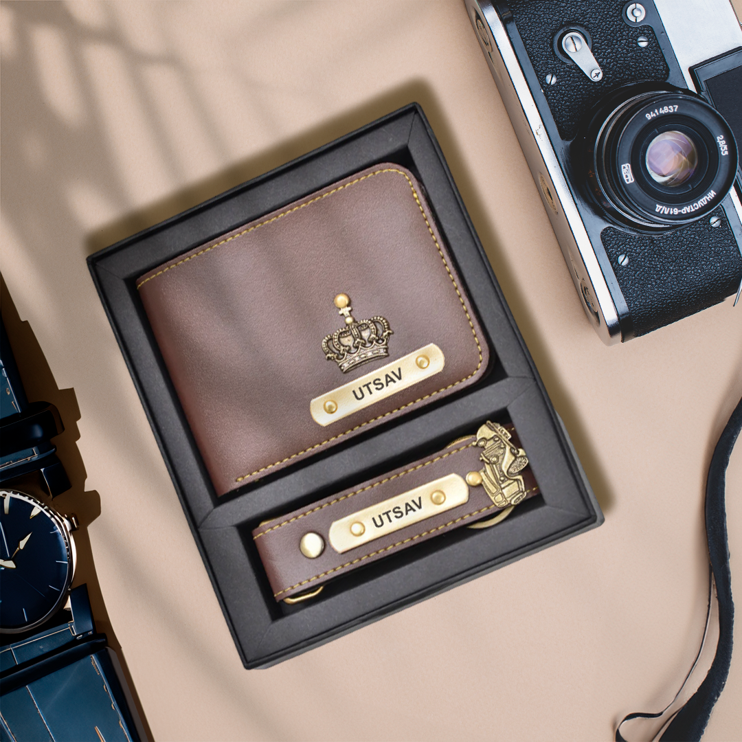 Flux Leather Wallet & Keychain Combo